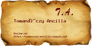 Tomanóczy Ancilla névjegykártya